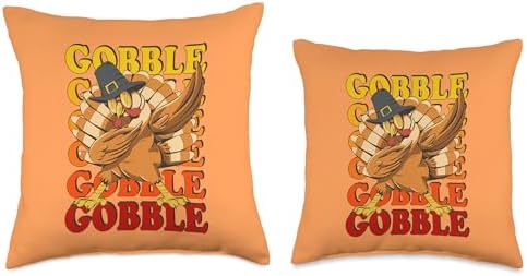 Thanksgiving Gobble Till You Wobble Turkey Throw Pillow - Image 3