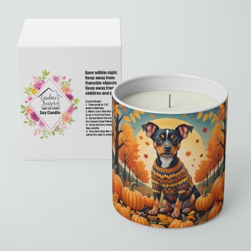 Caroline's Treasures DAC1059CDL Miniature Pinscher Fall Decorative Soy Candle Nature Soy Wax Essential Oil Home Decor Ideal for Bedroom Kitchen Bath Office Gift, 10 oz - Image 2