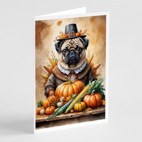 Caroline's Treasures Pug Dogs Blank 5x7 Note Cards Set of 8 by CarolinesTreasures