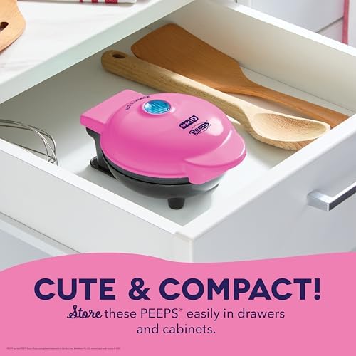 Dash & PEEPS Bunny Mini Waffle Maker, Nonstick Cooking Surface, Pink - Image 5