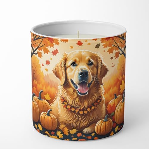 Caroline's Treasures DAC1049CDL Golden Retriever Fall Decorative Soy Candle Nature Soy Wax Essential Oil Home Decor Ideal for Bedroom Kitchen Bath Office Gift, 10 oz - Image 4