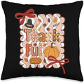 Thankful Autumn Vibes for Family and Friends Thanksgiving Throw Pillow by Unknown