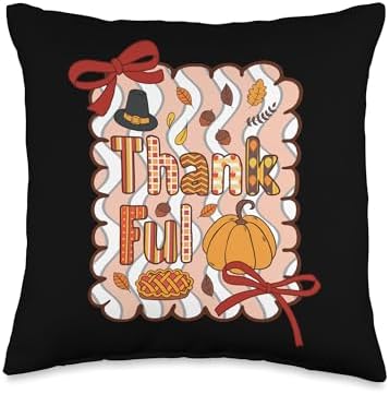 Thankful Autumn Vibes for Family and Friends Thanksgiving Throw Pillow by Unknown