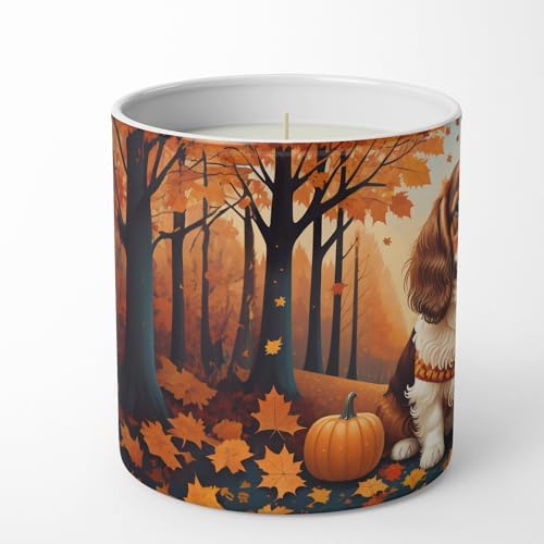 Caroline's Treasures DAC1033CDL Cavalier Spaniel Fall Decorative Soy Candle Nature Soy Wax Essential Oil Home Decor Ideal for Bedroom Kitchen Bath Office Gift, 10 oz - Image 3