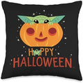 Star Wars The Mandalorian Grogu Happy Halloween Throw Pillow