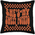 Funny Couple Thanksgiving Sweet Potato I Yam Gifts Couple Thanksgiving Matching She's My Sweet Potato I Yam Throw Pillow, 16x16, Multicolor by Unknown