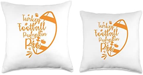 Thanksgiving Turkey Football Pumpkin Pie Throw Pillow - Image 3