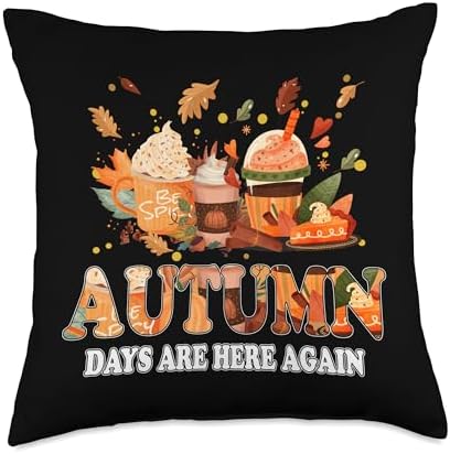 CharlIan Minds - Funny Thanksgiving Humor Saying Days are Here Again Funny Autumn Fall Thanksgiving Throw Pillow, 18x18, Multicolor by Unknown
