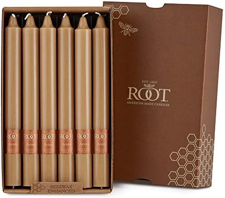 Root Candles 12-Count Unscented Smooth Candles, 9-Inch, Beeswax Color by RootCandles