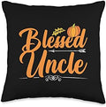 Halloween Thanksgiving Blessed Uncle Throw Pillow by Unknown