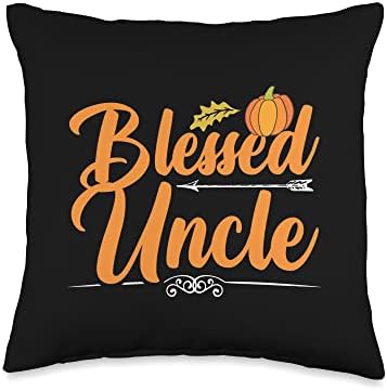 Halloween Thanksgiving Blessed Uncle Throw Pillow by Unknown