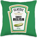 Sweet Relish DIY Halloween Costume Condiment Green Pickle Throw Pillow