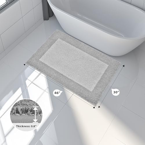 anllugs Bathroom Rugs, 30" x 46" Soft Bath Rugs, Light Grey & Grey