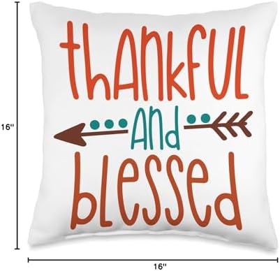 Thankful And Blessed Arrow Thanksgiving Gift Cute Thankful and Blessed Throw Pillow, 16x16, Multicolor - Image 4