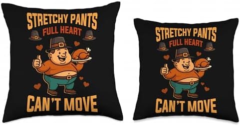 Stretchy Pants Full Heart Thanksgiving Turkey Autumn Season Throw Pillow - Image 3