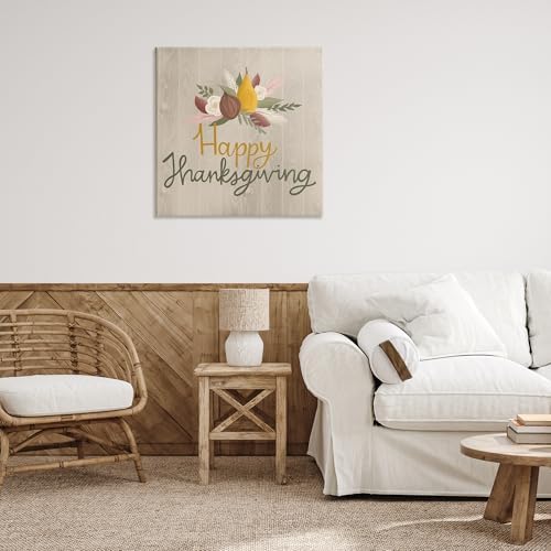 Stupell Industries Happy Thanksgiving Rustic, 30 x 30 Inch Canvas Wall Art - Image 3
