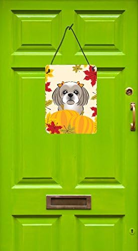 Caroline's Treasures BB2056DS1216 Gray Silver Shih Tzu Thanksgiving Wall or Door Hanging Prints Aluminum Metal Sign Kitchen Wall Bar Bathroom Plaque Home Decor Front Door Plaque, 12x16, Multicolor - Image 2