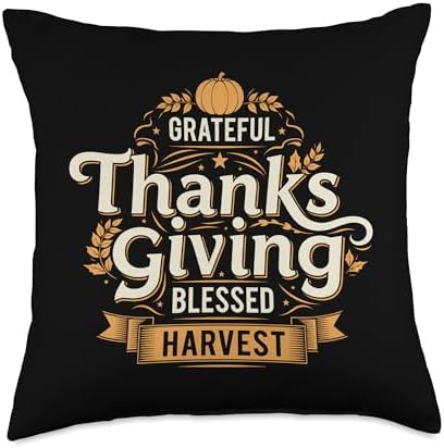Thanksgiving Blessed Nostalgic Autumn Family Gather 2025 Throw Pillow by Unknown
