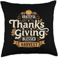 Thanksgiving Blessed Nostalgic Autumn Family Gather 2025 Throw Pillow by Unknown