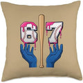 Thanksgiving Six Seven 67 Meme Baseball Turkey Day Funny Six Throw Pillow by Unknown
