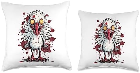 Creepy Zombie Creepy Turkey Thanksgiving Halloween Turkey Zombie | Creepy Thanksgiving Halloween Throw Pillow, 18x18, Multicolor - Image 3