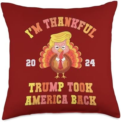Victory I'M THANKFUL Trump Won Make Thanksgiving Great Again Throw Pillow by Unknown