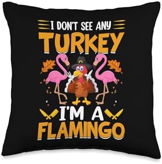 Funny Thanksgiving Turkey Gift for Men Women Kids Boys Girls Throw Pillow by Unknown