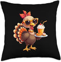 Thanksgiving Turkey with Sunglasses Girls and Women Throw Pillow by Unknown