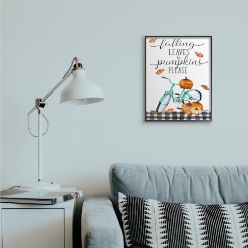 Fall Leaves Pumpkin Bicycle Sign, 16 x 20 Inch Framed Giclée Print - Image 3