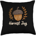 Harvest Joy Fall Vibes Autumn Thanksgiving Throw Pillow by Unknown