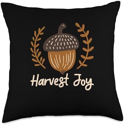 Harvest Joy Fall Vibes Autumn Thanksgiving Throw Pillow by Unknown