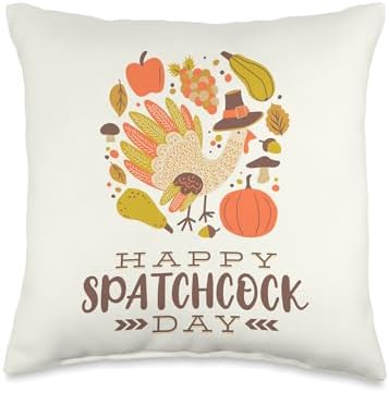 Happy Spatchcock Day Thanksgiving Throw Pillow by Unknown
