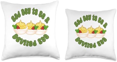 A Bad Day to Be a Deviled Egg Thanksgiving Humor Throw Pillow - Image 3