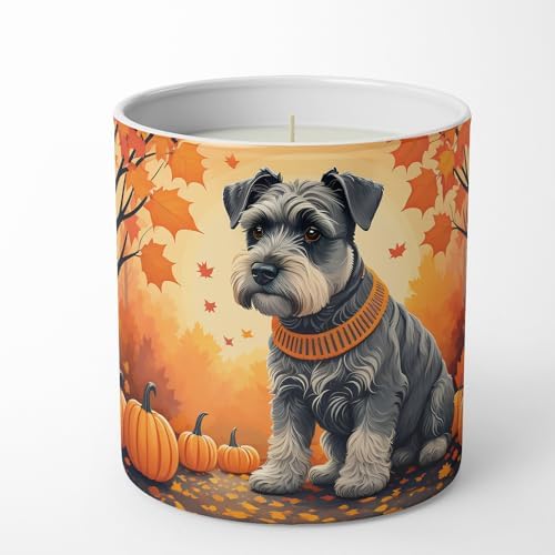 Caroline's Treasures DAC1068CDL Schnauzer Fall Decorative Soy Candle Nature Soy Wax Essential Oil Home Decor Ideal for Bedroom Kitchen Bath Office Gift, 10 oz - Image 4