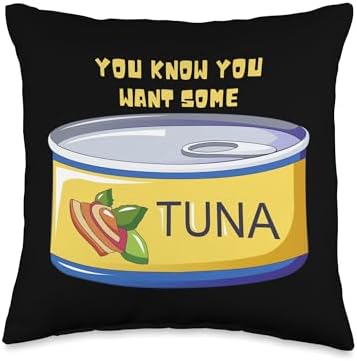 Funny Thanksgiving Canned Tuna Throw Pillow, 16x16, Multicolor by Unknown