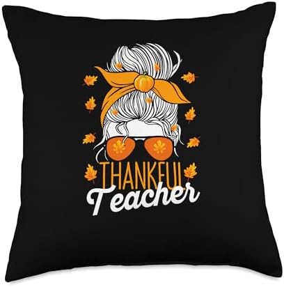 Thanksgiving Shirt Pilgrim Costume Turkey Meat Thankful Teacher Thanksgiving Day Funny Autumn Fall School Throw Pillow, 18x18, Multicolor by Unknown