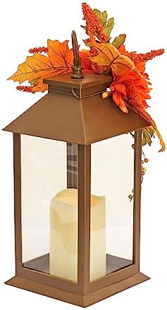 National Tree Company 14" Mum Flower and Berries Decorated Harvest Lantern - Image 4