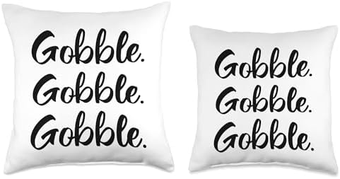 Gobble Gobble Gobble Thanksgiving Day Throw Pillow - Image 3