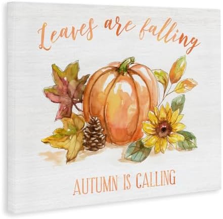 Stupell Industries Leaves Falling Autumn Calling Sentiment Pumpkin Pinecone Sunflower - Image 2