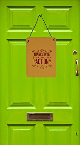 Caroline's Treasures BB5458DS1216 Thanksgiving is Action Wall or Door Hanging Prints Aluminum Metal Sign Kitchen Wall Bar Bathroom Plaque Home Decor Front Door Plaque, 12x16, Multicolor - Image 2