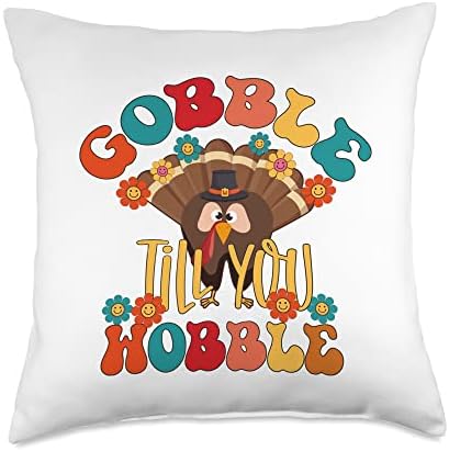 Gobble Wobble Turkey Dentist Dental Assistant Thanksgiving Throw Pillow by Unknown