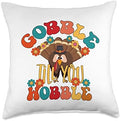 Gobble Wobble Turkey Dentist Dental Assistant Thanksgiving Throw Pillow by Unknown