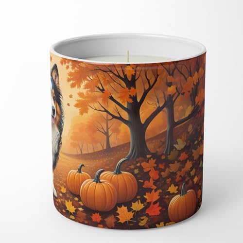 Caroline's Treasures DAC1071CDL Sheltie Fall Decorative Soy Candle Nature Soy Wax Essential Oil Home Decor Ideal for Bedroom Kitchen Bath Office Gift, 10 oz - Image 5