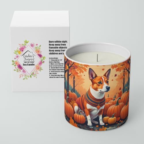 Caroline's Treasures DAC1011CDL Red Basenji Fall Decorative Soy Candle Nature Soy Wax Essential Oil Home Decor Ideal for Bedroom Kitchen Bath Office Gift, 10 oz - Image 2