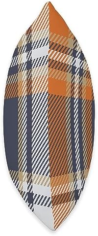 Orange Plaid for Halloween and Thanksgiving Gifts Navy Blue and Orange Plaid Halloween Fall Autumn Pumpkins Throw Pillow, 18x18, Multicolor - Image 2