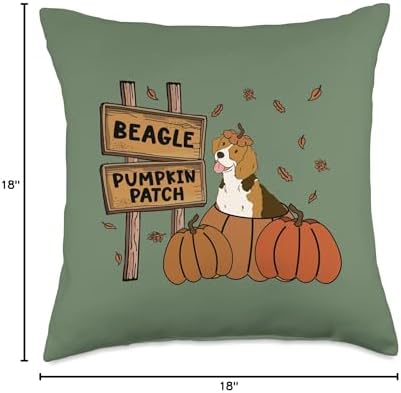 Beagle Pumpkin Patch Dog Lovers Thanksgiving Halloween Throw Pillow - Image 4