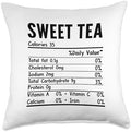 Funny Sweet Tea Nutrition Facts Thanksgiving Food Matching Throw Pillow by Unknown