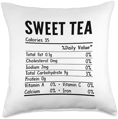 Funny Sweet Tea Nutrition Facts Thanksgiving Food Matching Throw Pillow by Unknown