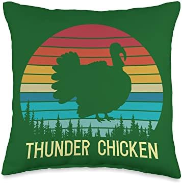 Thunder Chicken Family Matching Thanksgiving Turkey Day Throw Pillow by Unknown
