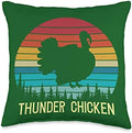 Thunder Chicken Family Matching Thanksgiving Turkey Day Throw Pillow by Unknown